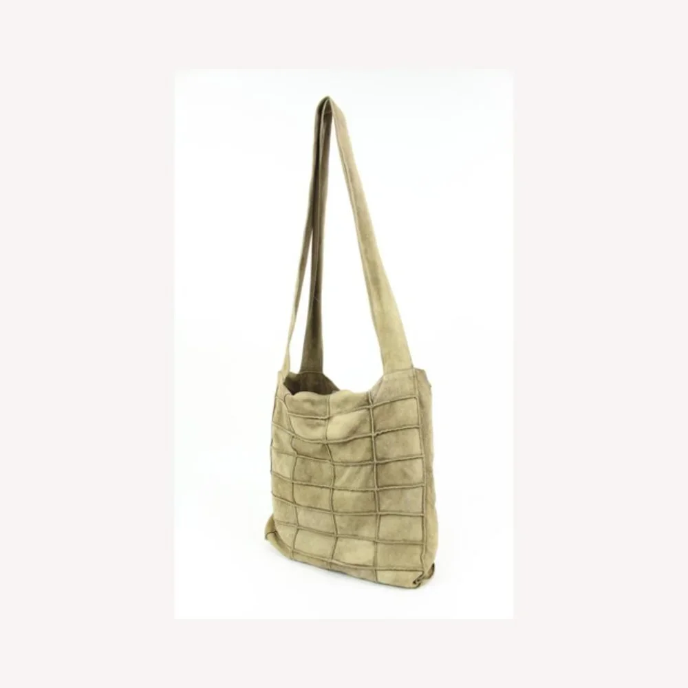 Chanel Light Brown Suede Patchwork Messenger Shopper Bag 87cz418s